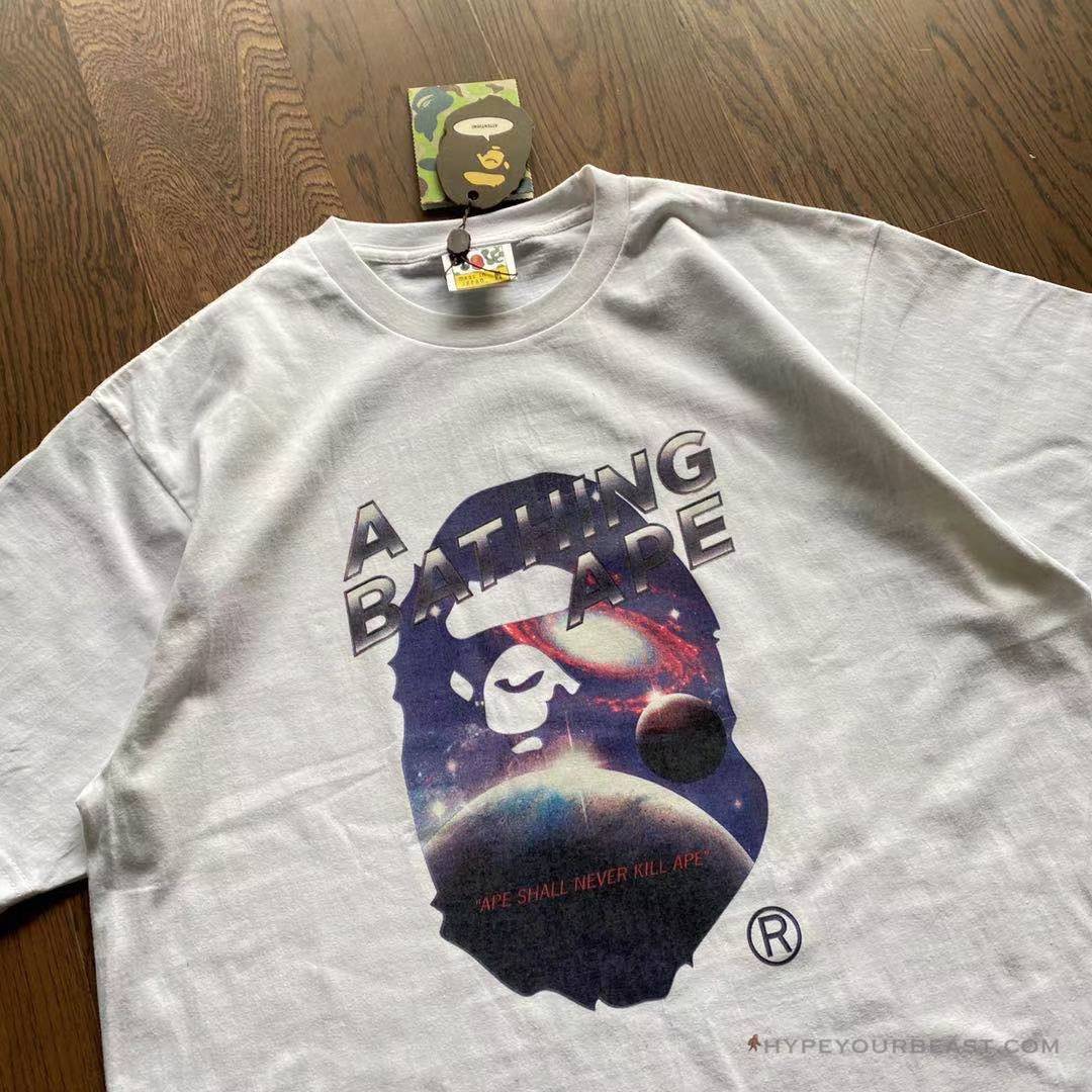 Bape Tee Shirt White Galaxy