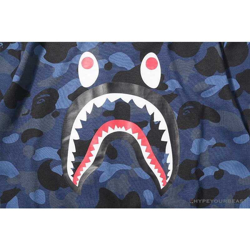BAPE Camouflage Shark Head Classic Cotton Short Sleeve Tee Shirt 'BLUE'