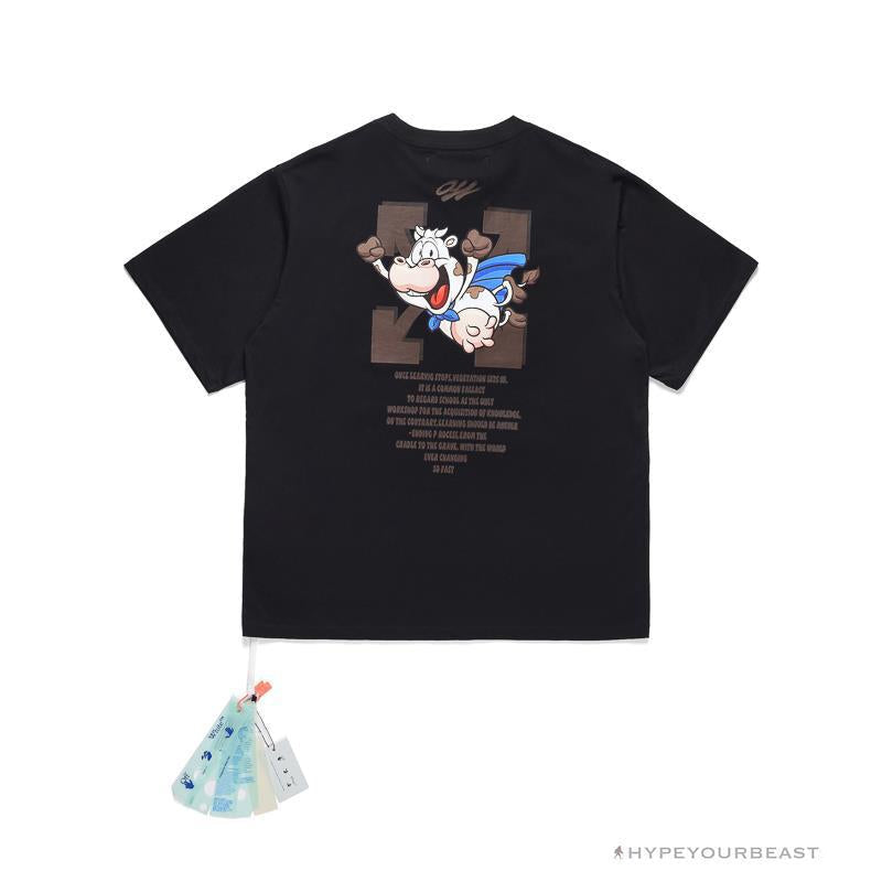 OFF-WHITE Arrow Flying Cow Tee Shirt 'BLACK'