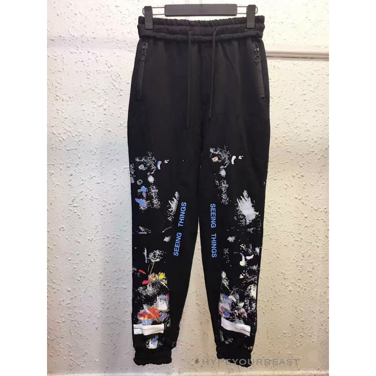 OFF-WHITE Pants Black Paint