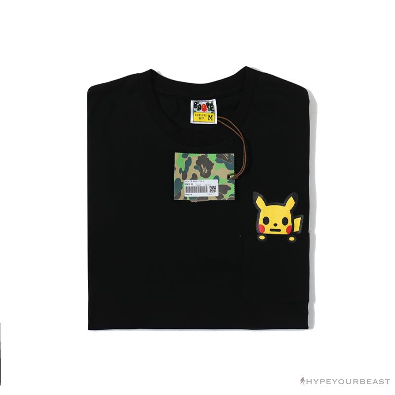 BAPE Baby Milo Pocket Pikachu Tee Shirt 'BLACK'