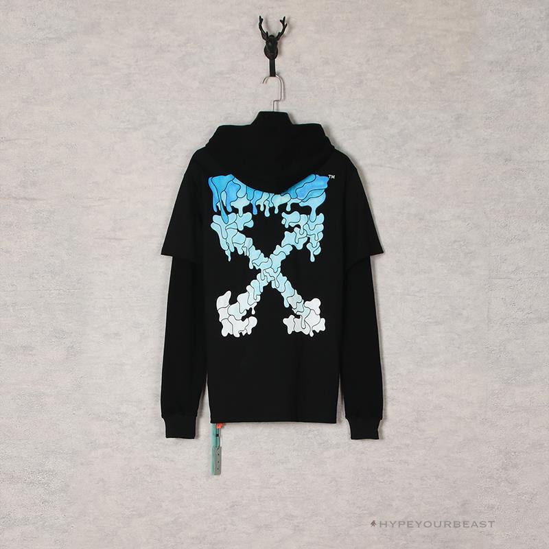 Off White Hoodie Black Blue