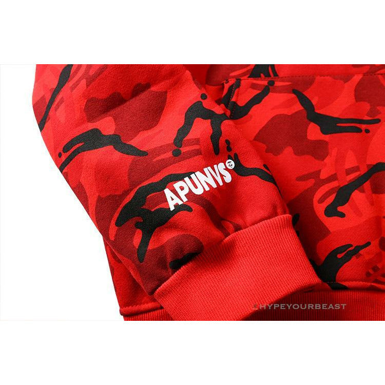 Bape Camo Hoodie Red Camouflage