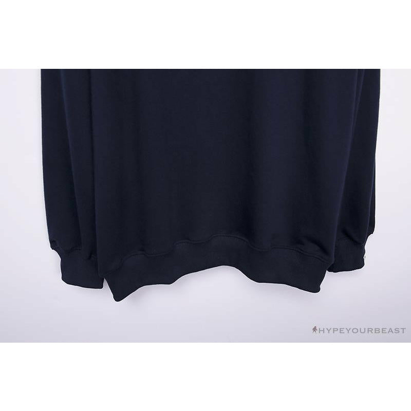 BAPE Behind The Great Ape-Man Head Long Sleeve Shirt 'DARK BLUE'