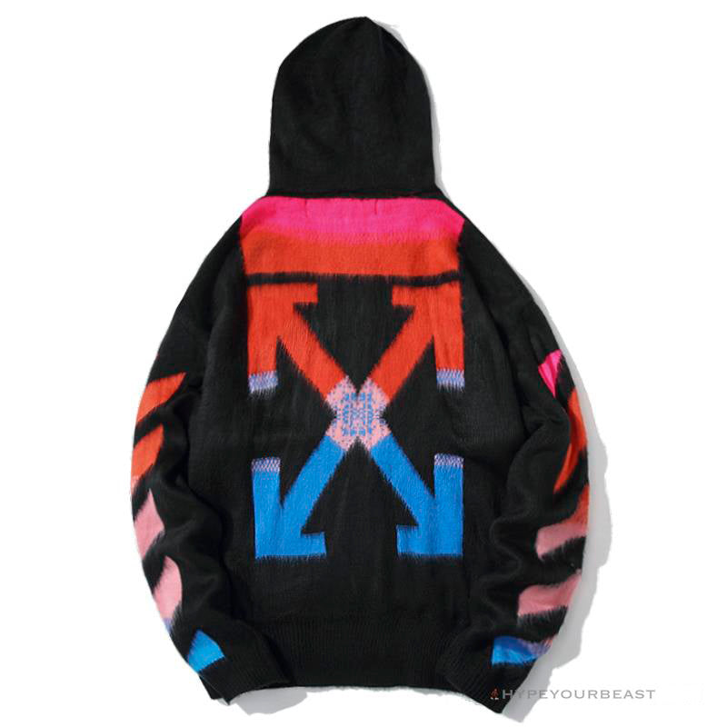 Off White Hoodie Blue Pink