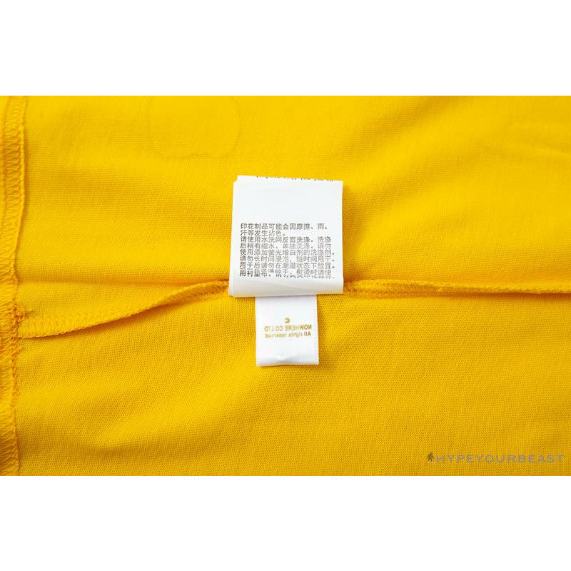 BAPE KIDS Small Net Pocket Ape Man Head Tee Shirt 'YELLOW'