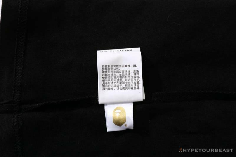 BAPE Ape Head Blue X Yellow Contrast Letter Tee Shirt