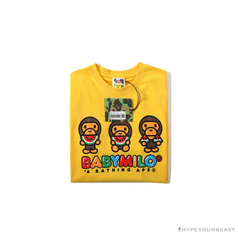 BAPE Baby Milo Watermelon Little Monkey Tee Shirt 'YELLOW'