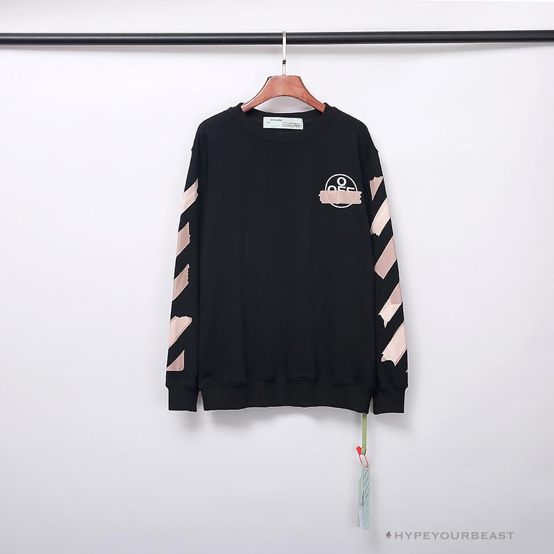 OFF-WHITE Rubber Strip Arrow Hoodie 'BLACK'
