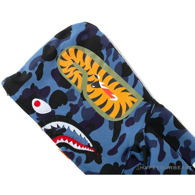 BAPE x Readymade Tiger Head Foam Camouflage Hoodie 'BLUE'