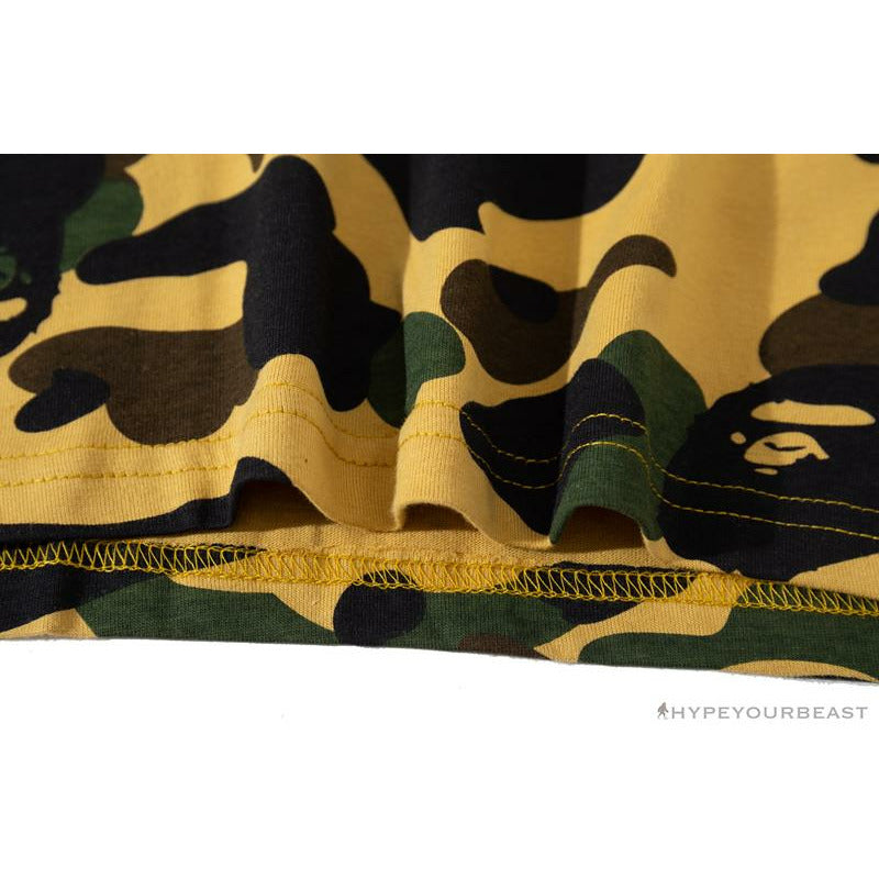 BAPE KIDS Elbow Hug Gorilla Camouflage Tee Shirt 'YELLOW'