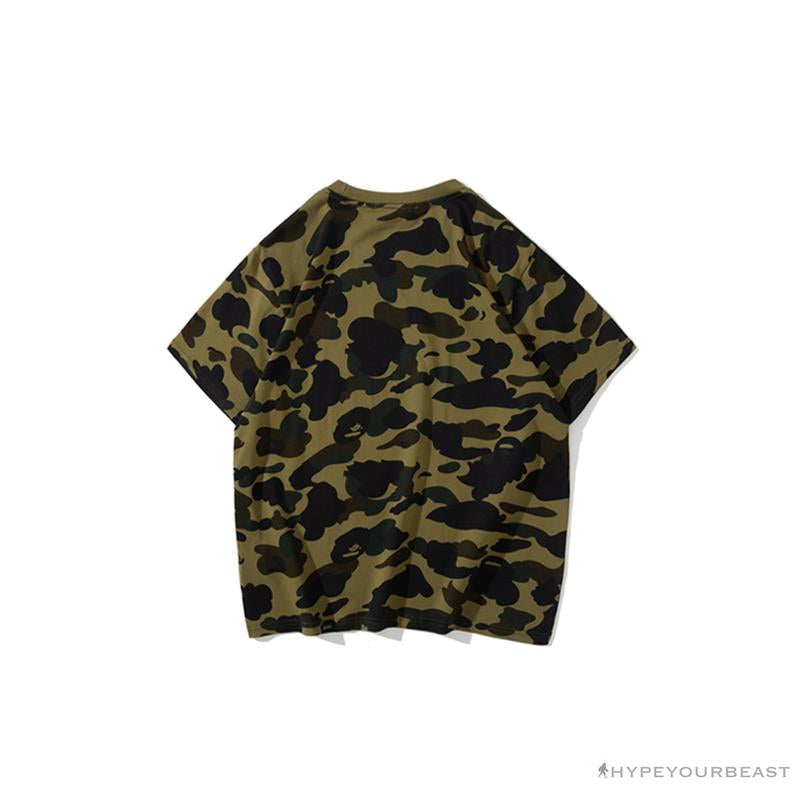 BAPE KIDS Elbow Hug Gorilla Camouflage Tee Shirt 'GREEN'