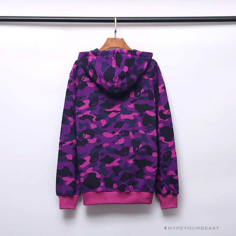 BAPE x Bathing Ape Head Camouflage Hoodie 'PURPLE'