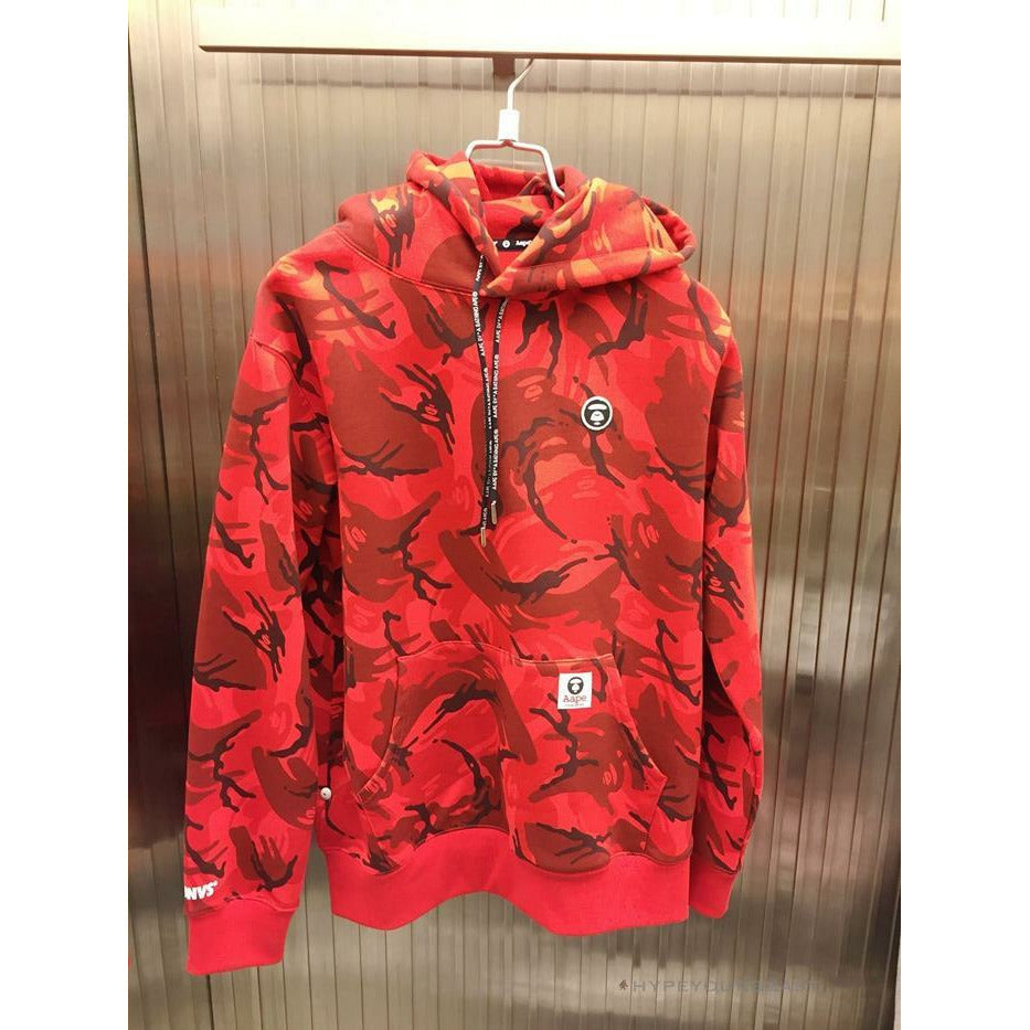 Bape Camo Hoodie Red Camouflage