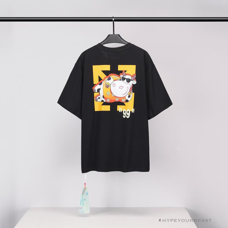 OFF-WHITE Hawaiian Cow Arrow Tee Shirt 'BLACK'