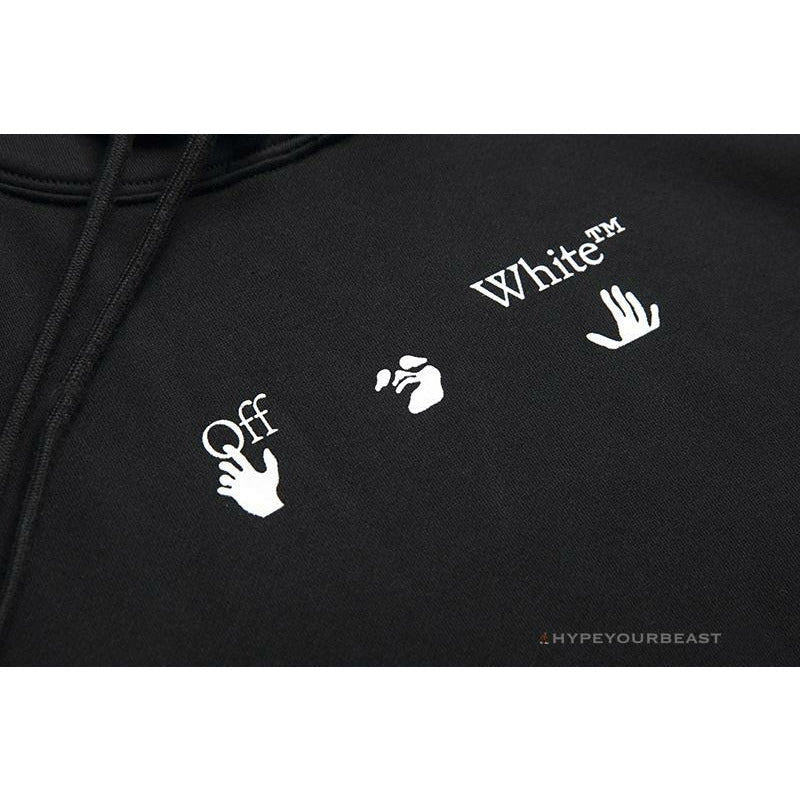 Off White Hoodie Black GREY