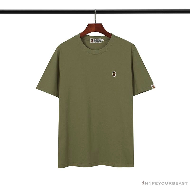 BAPE Classic Embroidered Logo Ape Head Tee Shirt 'GREEN'