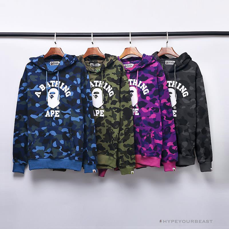 BAPE x Bathing Ape Head Camouflage Hoodie 'GREEN'