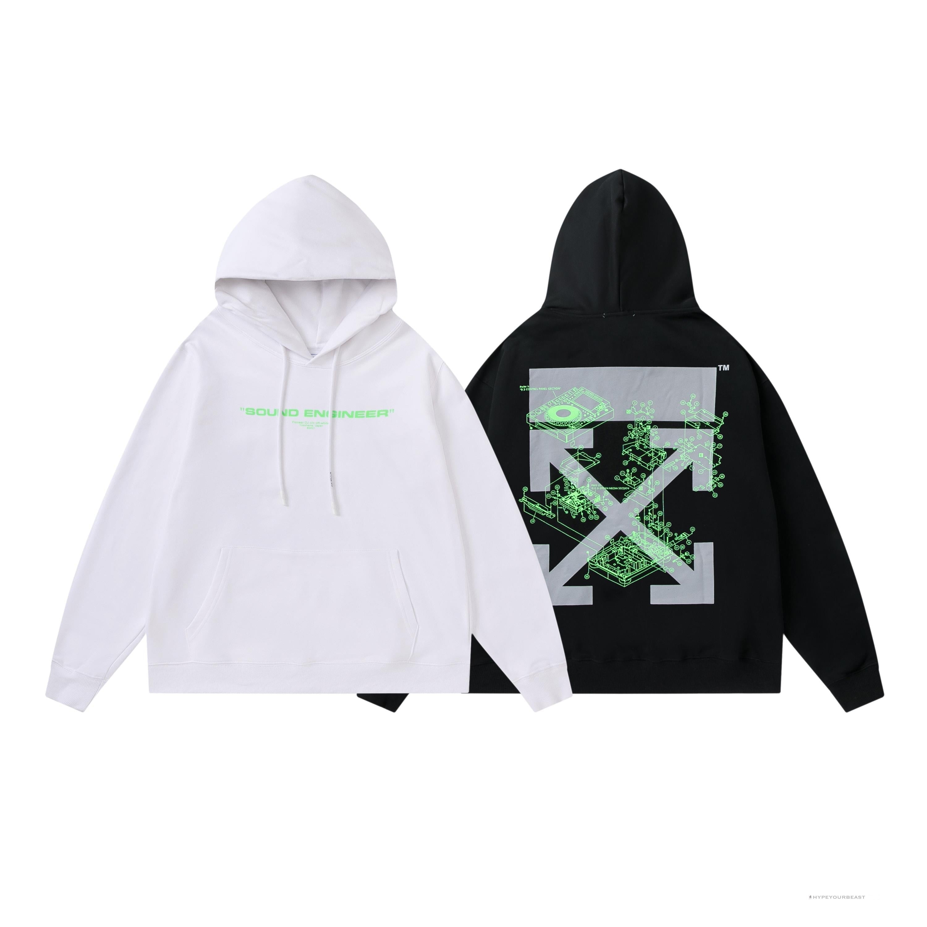 Off White Hoodie Machine Black