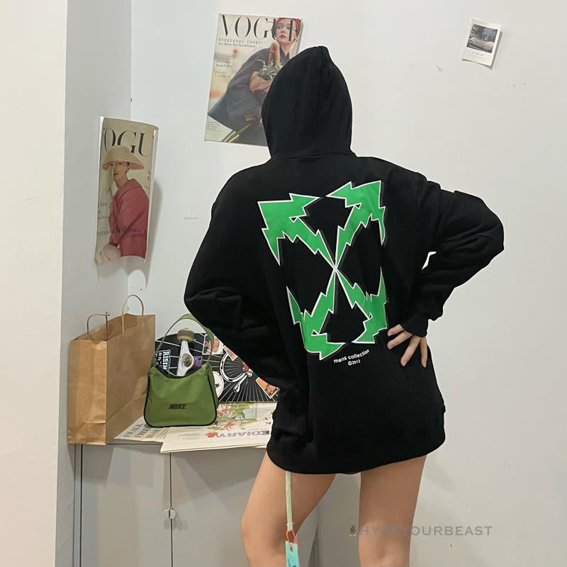 Off-White Green Hoodie - Black