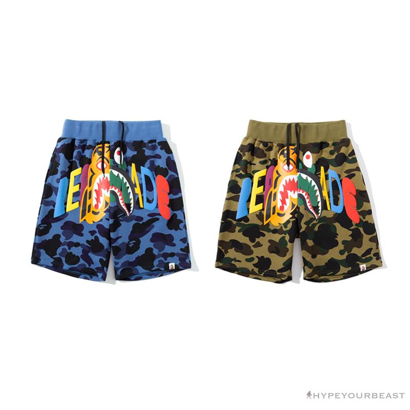BAPE x READYMADE Tiger Head Foam Camouflage Shorts 'GREEN'