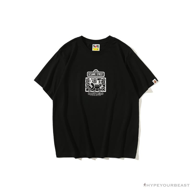 BAPE Baby Milo Sesame Street Plain Tee Shirt 'BLACK'