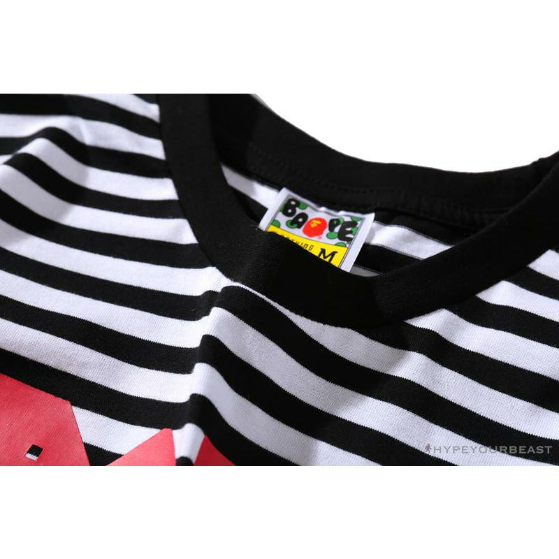 BAPE Baby Milo Rock Bass Player Striped Tee Shirt 'BLACK'