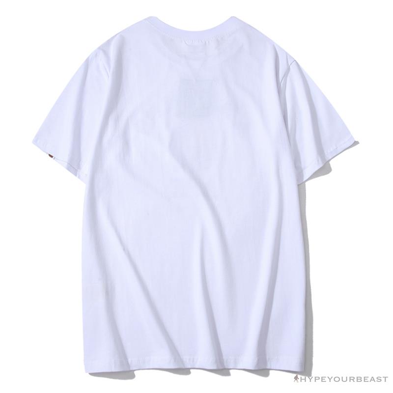 BAPE Tiger Pattern Camouflage Ape Man Initial Print Tee Shirt 'WHITE'