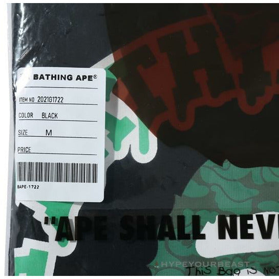 BAPE Paint Splash Green Camouflage Tee Shirt 'BLACK'