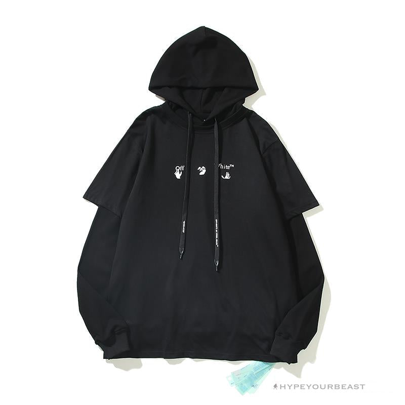 Off White Hoodie Black Blue