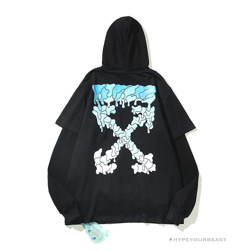 Off White Hoodie Black Blue