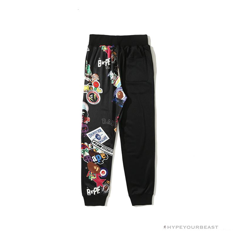 BAPE Badge LOGO Sticker Style Stitching Pants