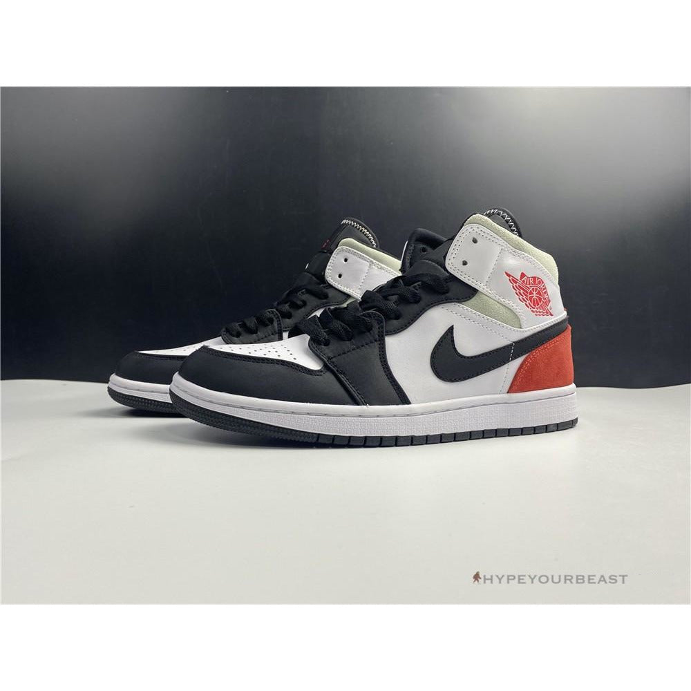 Air Jordan 1 Mid White Red Black