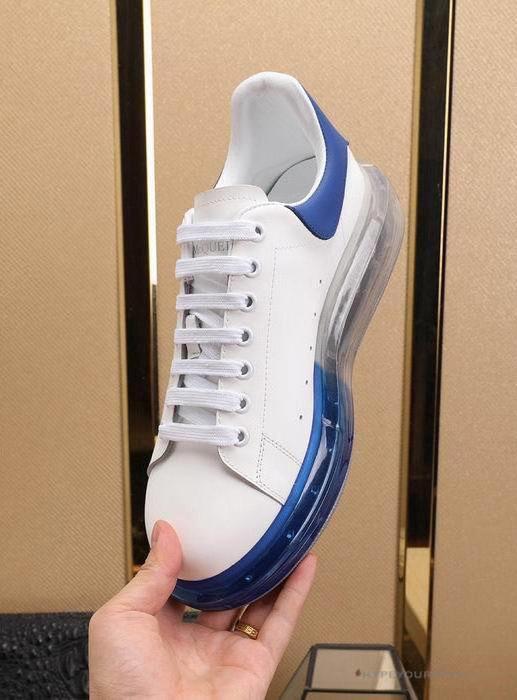 Alexander McQueen White / Blue Rubber Sole Air Platform Sneaker