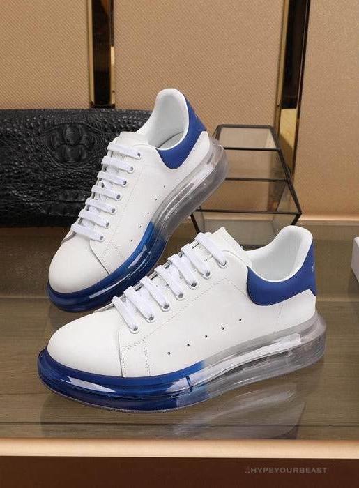 Alexander McQueen White / Blue Rubber Sole Air Platform Sneaker