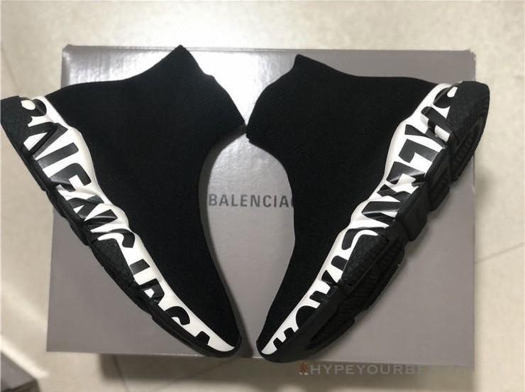 BCG Sock Sneakers 'Graffiti - Black White'