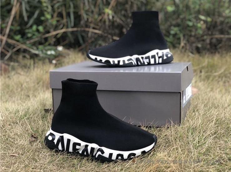 BCG Sock Sneakers 'Graffiti - Black White'