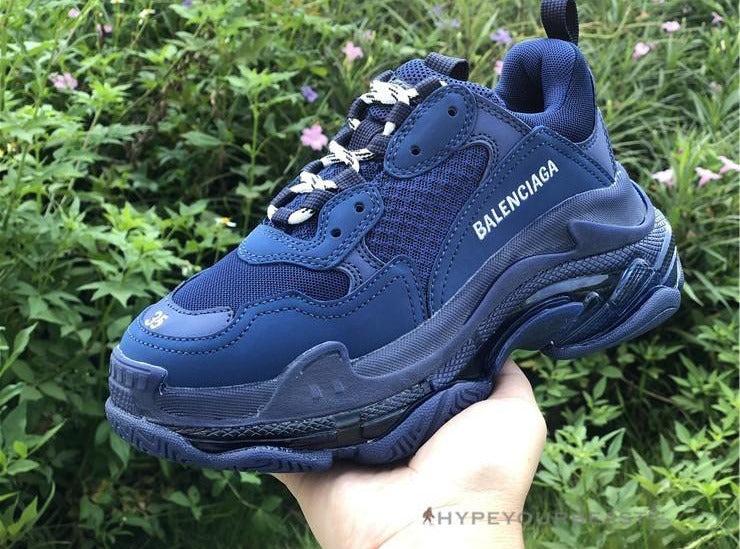 BCG Triple S Clear Sole Navy Blue