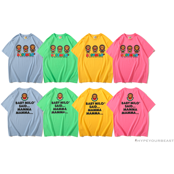 BAPE Baby Milo Watermelon Little Monkey Tee Shirt 'PINK'