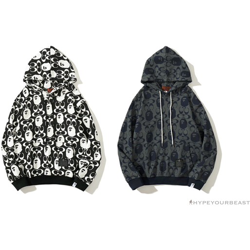 BAPE x COACH Co-Branded Black-White Hoodie