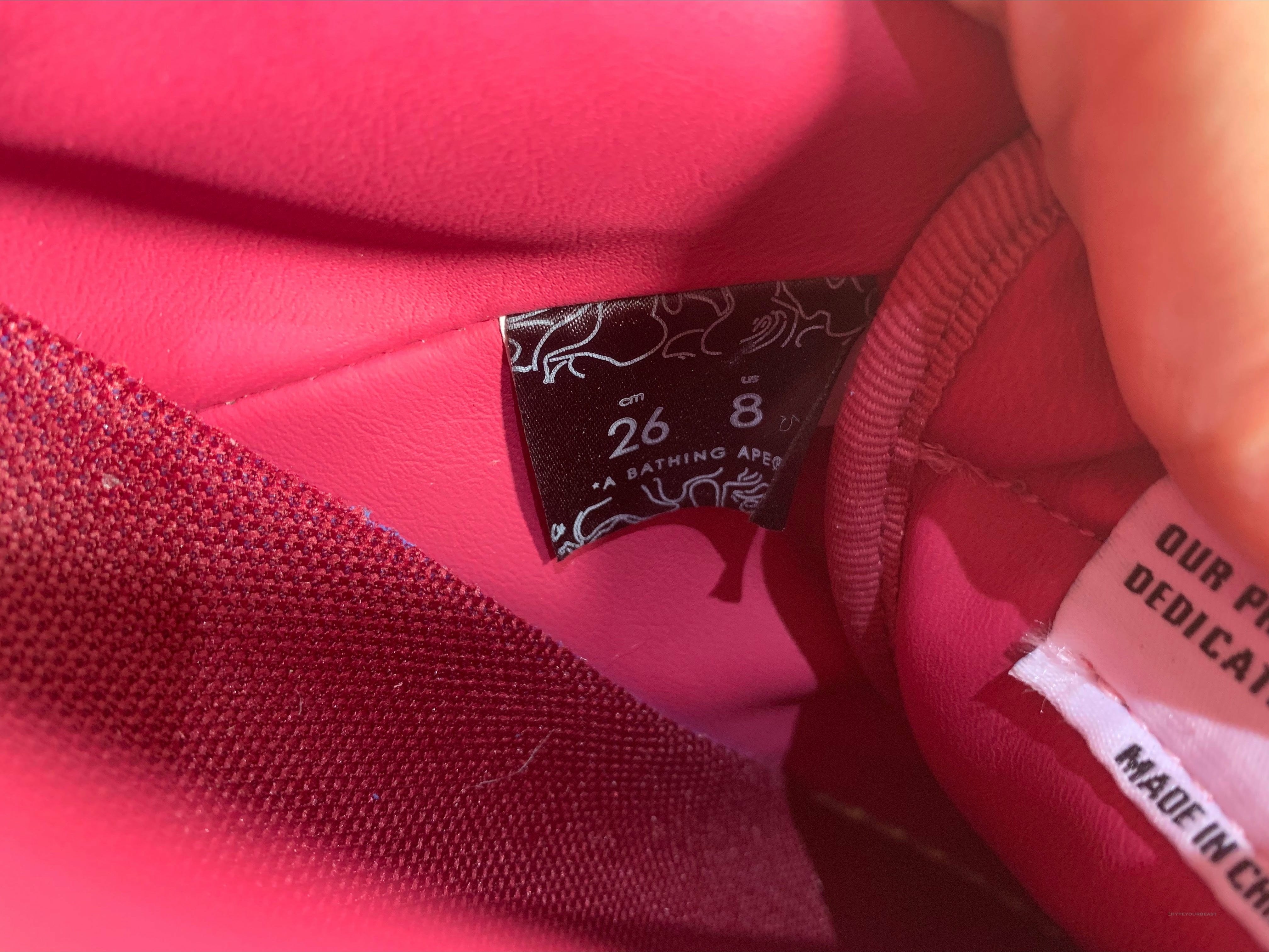 A Bathing Ape Bape Sta Pink Suede Shoes