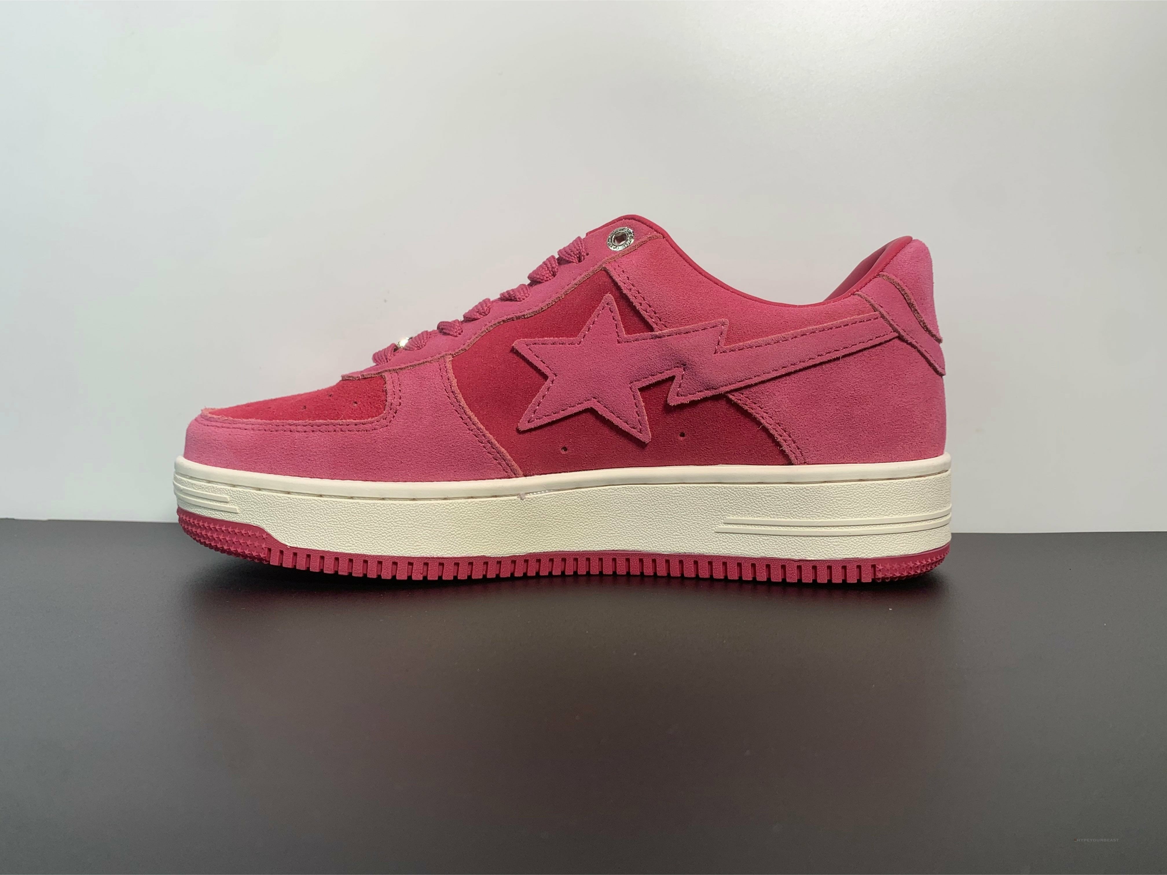 A Bathing Ape Bape Sta Pink Suede Shoes
