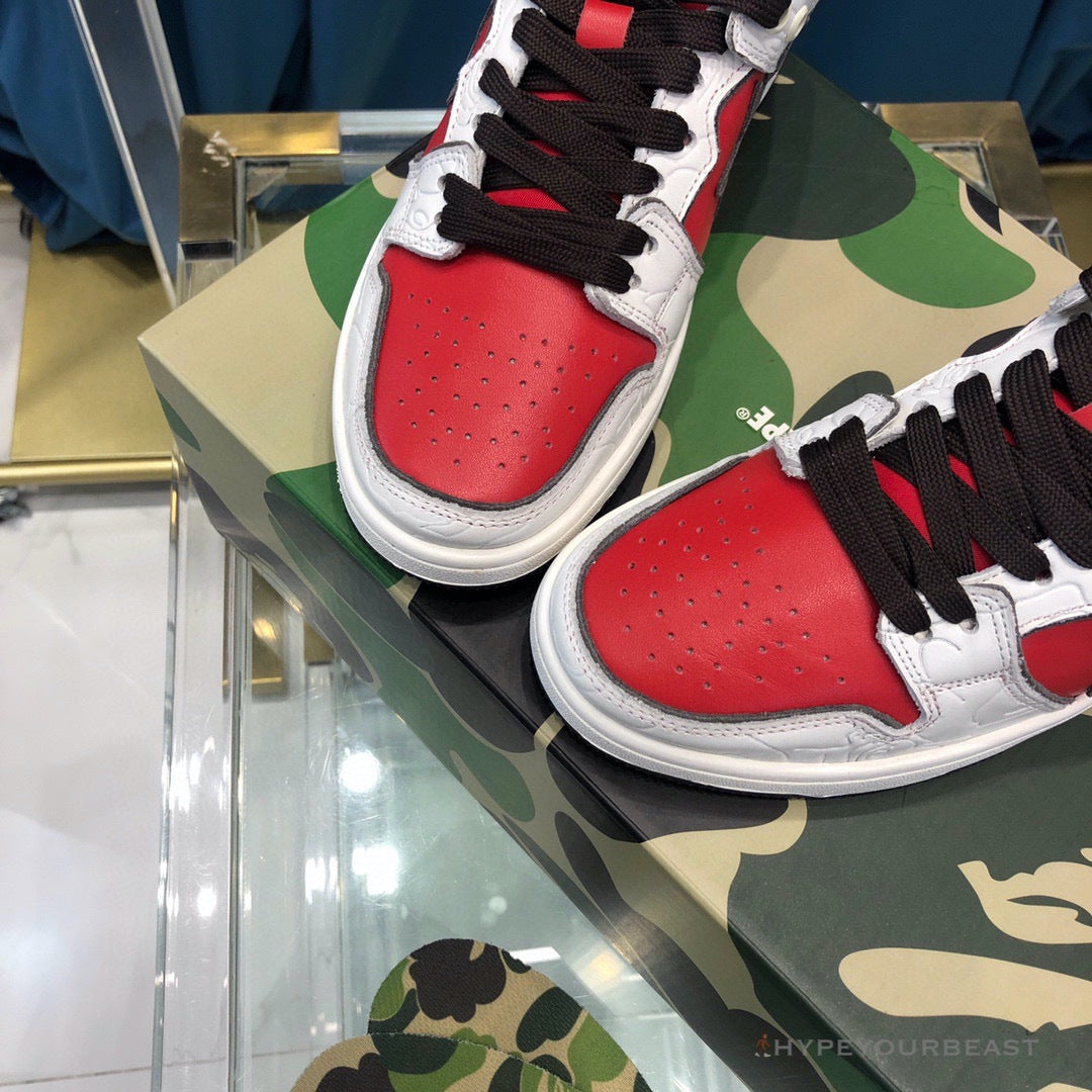 Bape Sta Low Top Sneakers Red Brown
