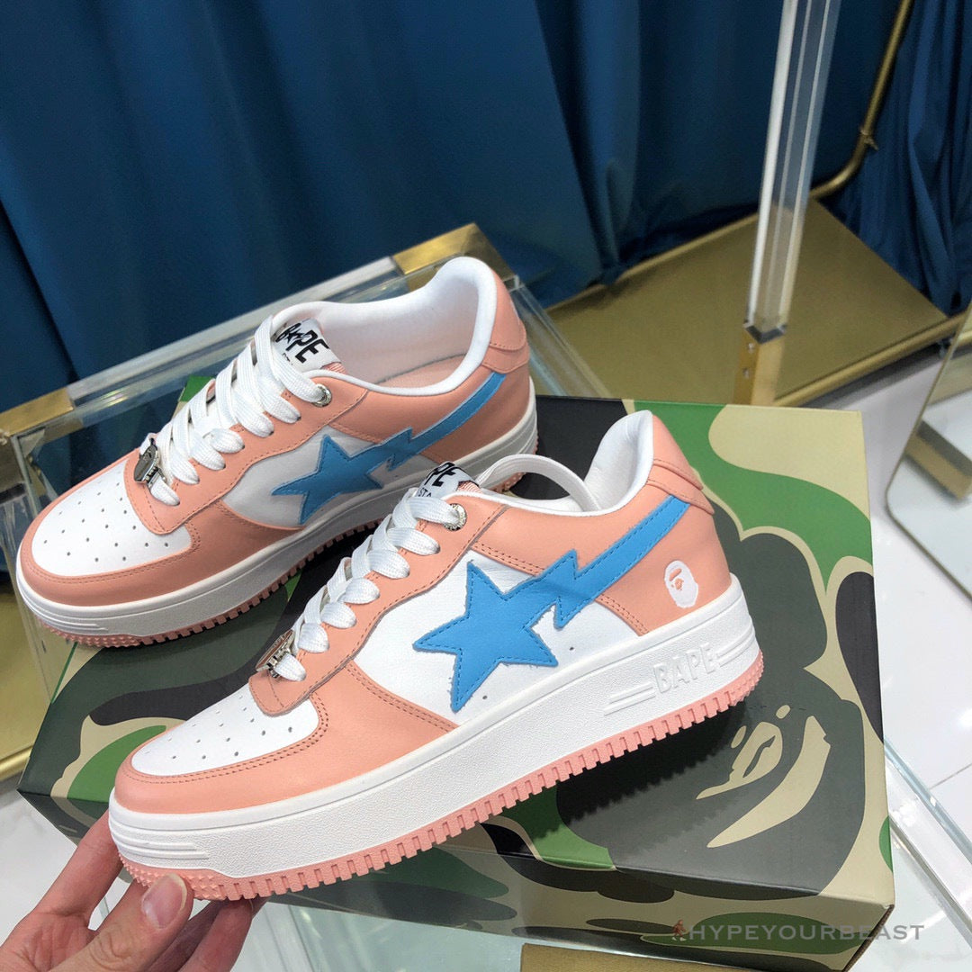 Bape Sta Low Top Sneakers Pastel Pink Blue