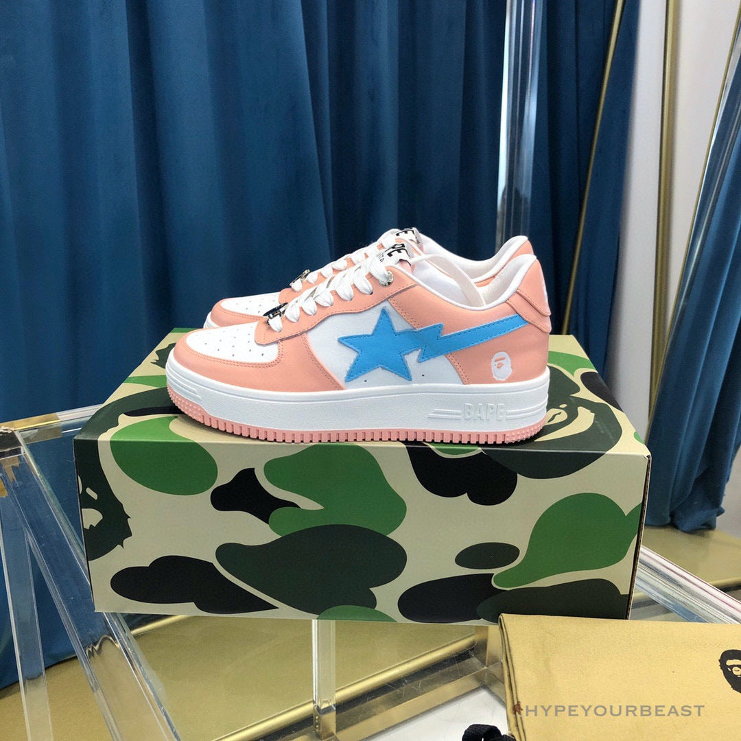 Bape Sta Low Top Sneakers Pastel Pink Blue