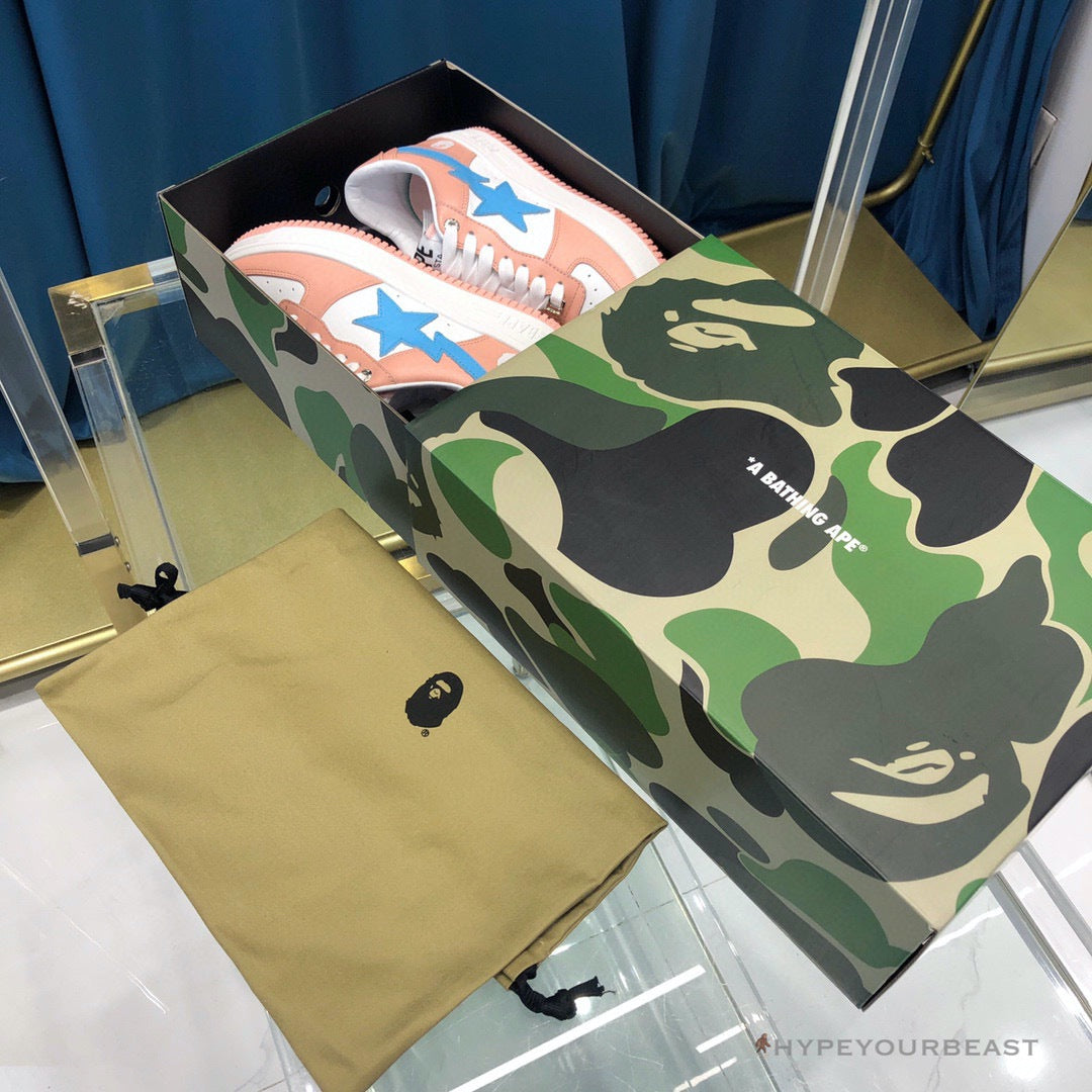 Bape Sta Low Top Sneakers Pastel Pink Blue