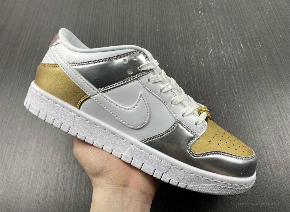 Nike Dunk Low Silver Gold Metallic