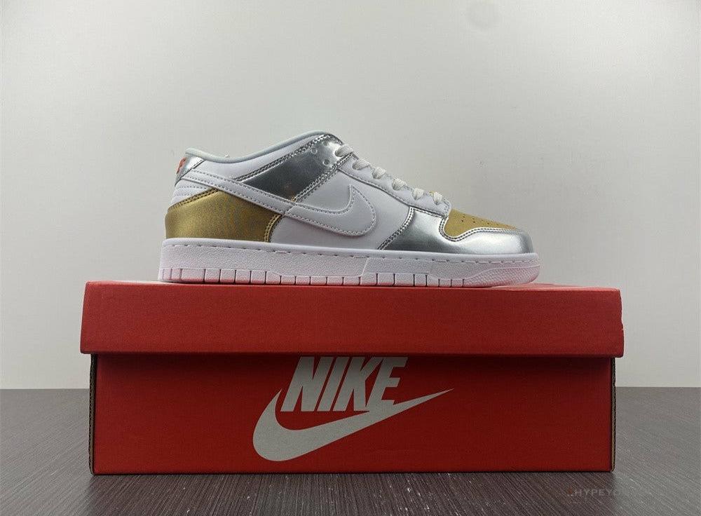 Nike Dunk Low Silver Gold Metallic