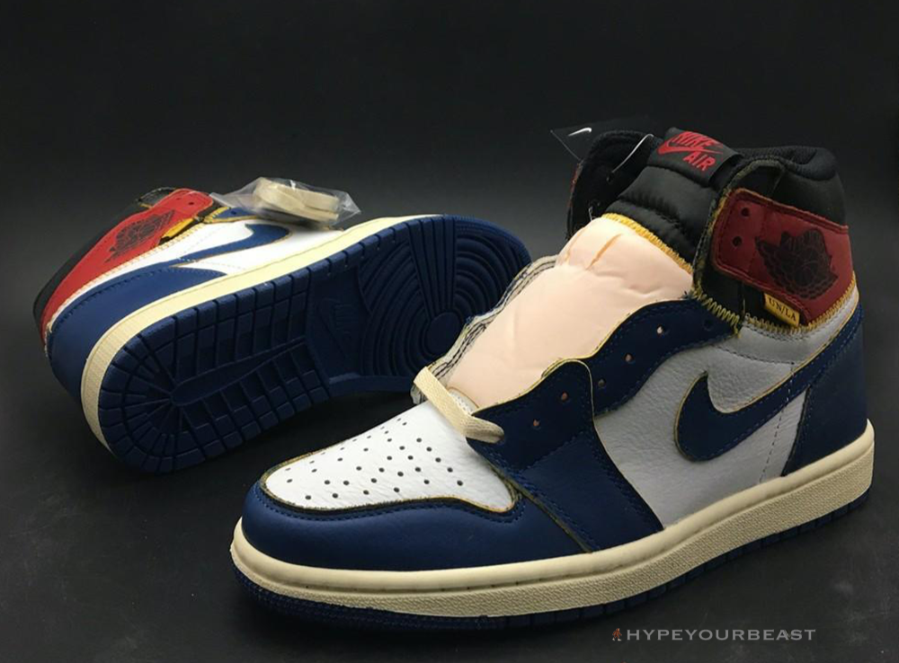 Jordan 1 Retro High Union Los Angeles Storm Blue Blue Toes