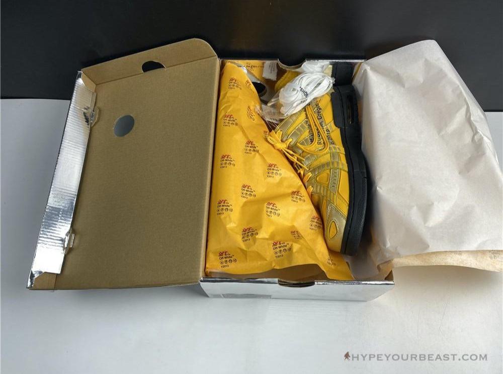 Nike AIr Rubber Dunk Off White 'University Gold'